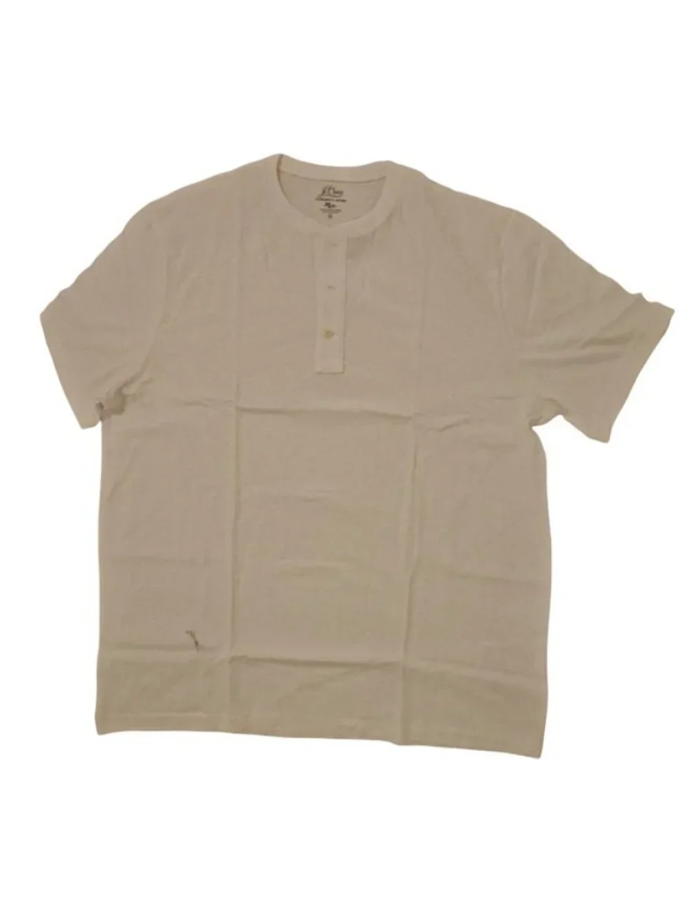 J. Crew Men's Garment Dyed White XL Short Sleeve Henley Shirt 100 Cotton New
